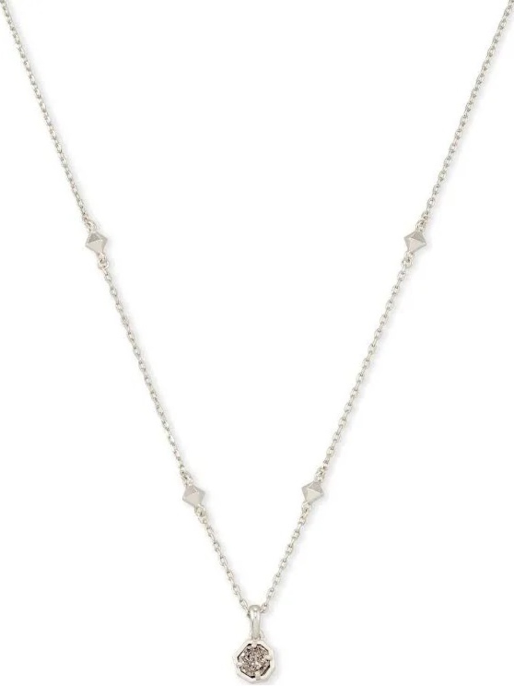 NOLA SILVER PENDANT NECKLACE IN PLATINUM DRUSY Kendra Scott
